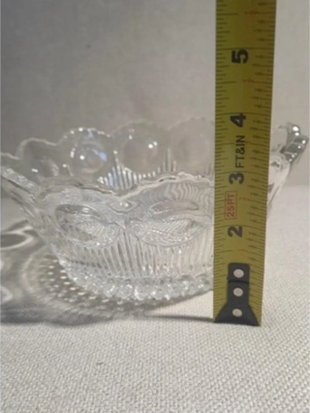 Vintage Bartlett Collins St Genevieve Glass Bowl Manhattan Thumbprint 8.5